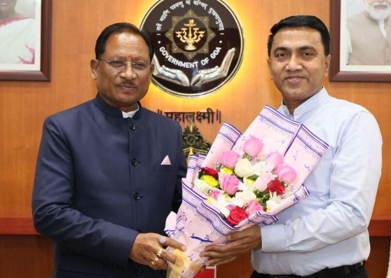 मुख्यमंत्री विष्णुदेव साय ने गोवा के मुख्यमंत्री डॉ. प्रमोद सावंत से की सौजन्य भेंट