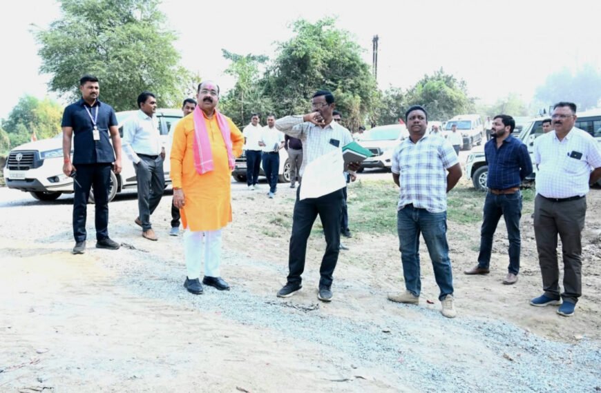 उप मुख्यमंत्री अरुण साव ने निर्माणाधीन पुल के कार्य का किया औचक निरीक्षण