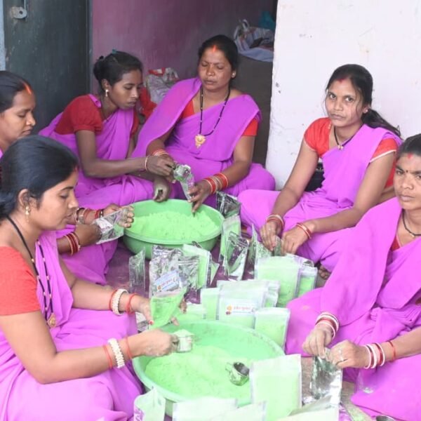 इस बार प्राकृतिक रंगों से रंगीन होगी होली : स्व सहायता समूह की महिलाएं कर रही है प्राकृतिक गुलाल का निर्माण